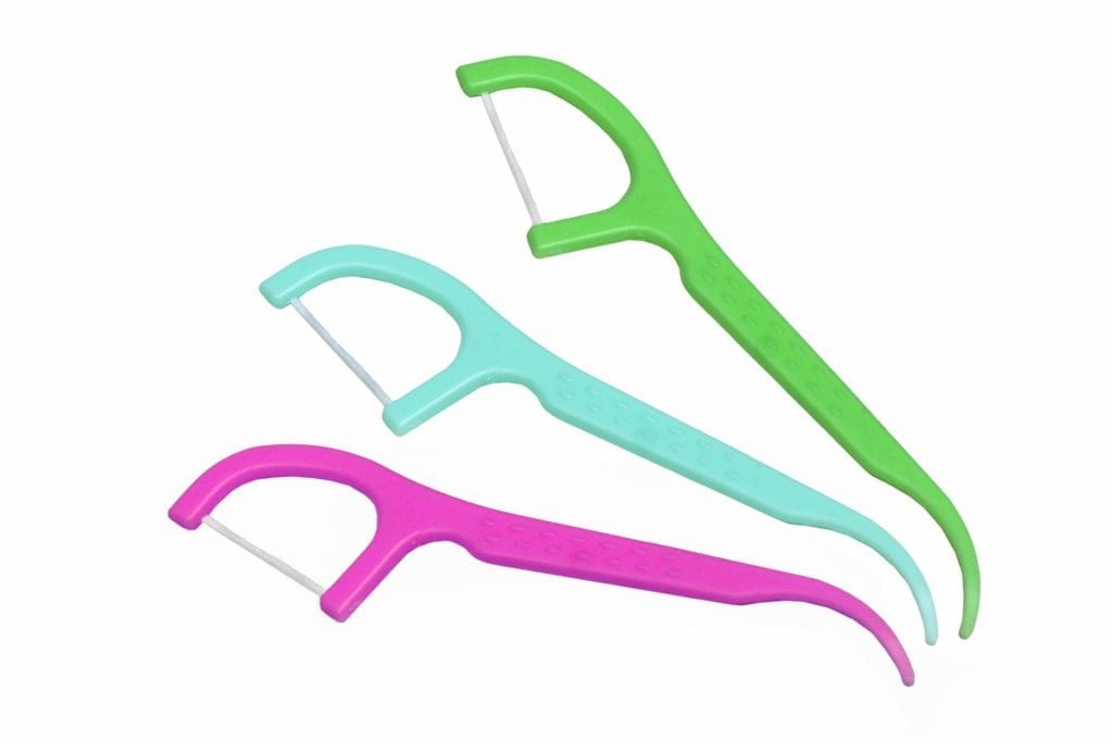 colorful dental floss picks