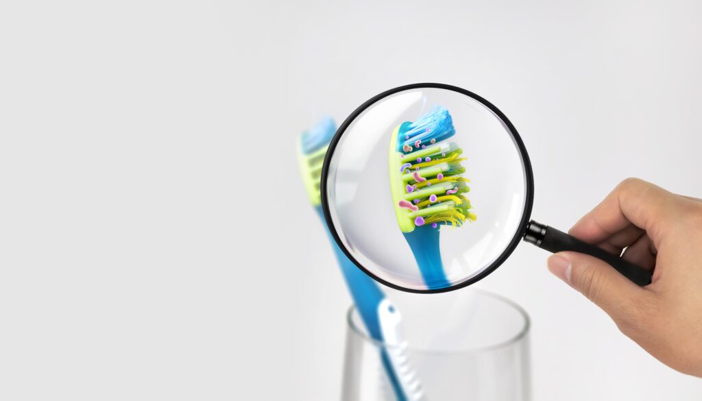 toothbrush with bacteria