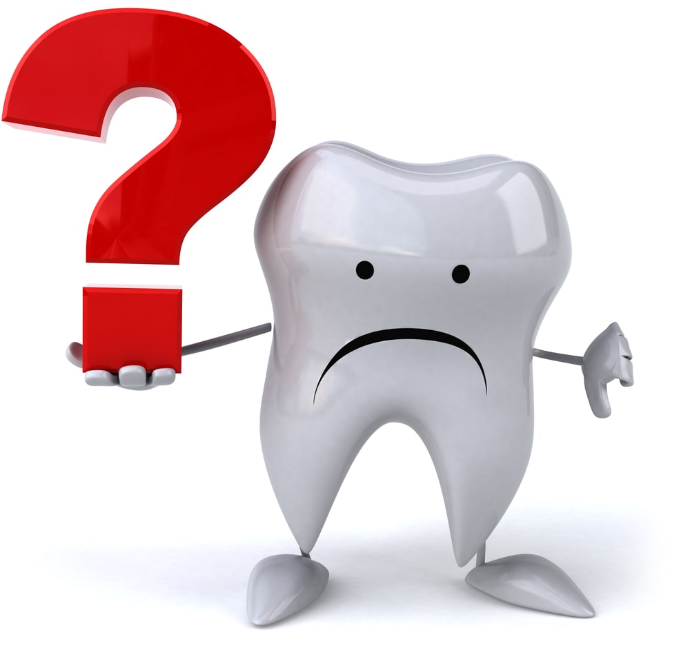 sad tooth with question mark
